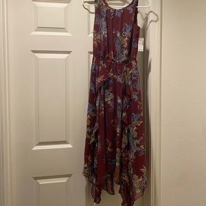 Maroon multi length dress